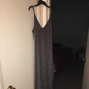 silver prom dress